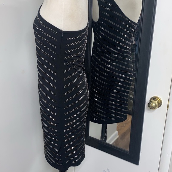 PHILOSOPHY DRESSES STUDDED Asymmetrical One Shoulder Bodycon Cocktail Dress SZ M - Picture 8 of 12